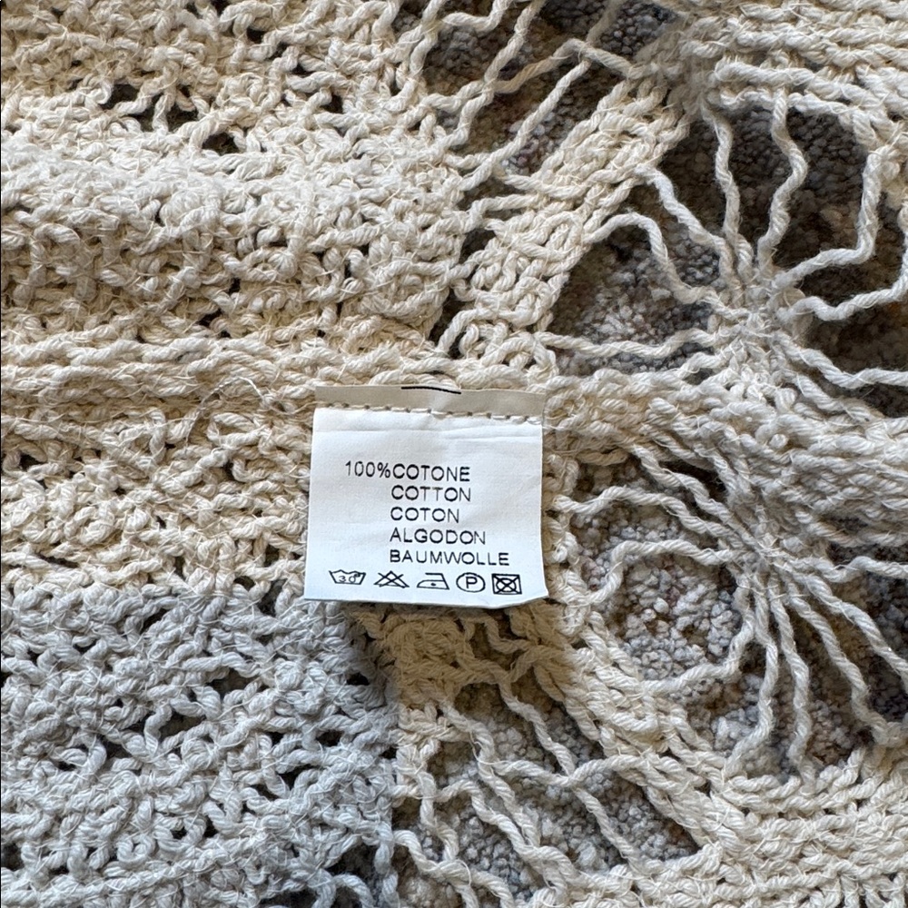 Beige Crochet Cotton Cardigan - Picture 4 of 6